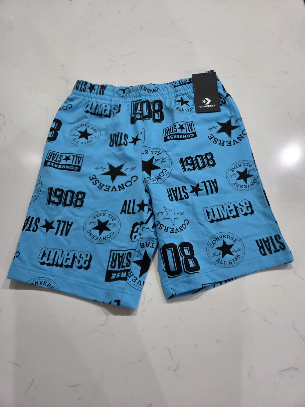 Converse Blue Logo Print Kids Shorts